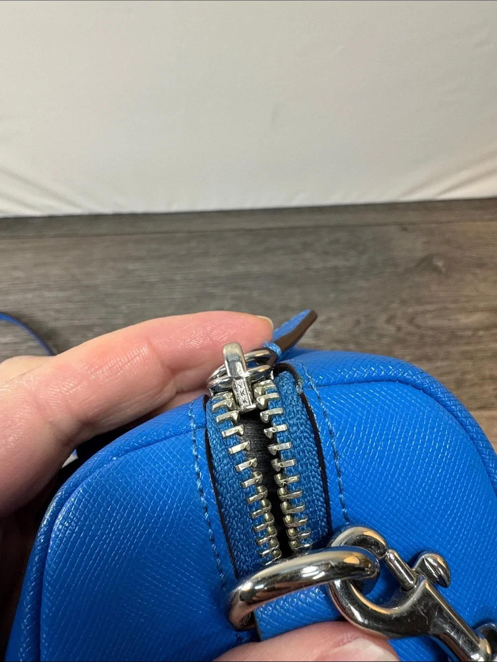 Coach Electric Blue Leather Satchel with Removable Strap